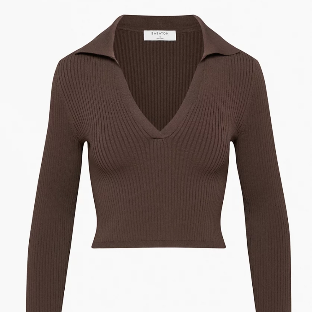 Aritzia Sculpt Knit Polo Longsleeve